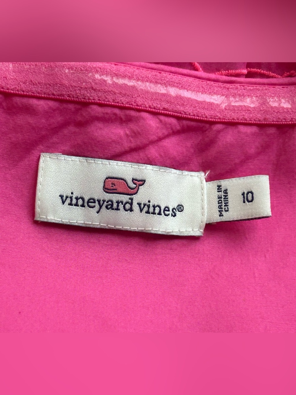 Vineyard Vines Pink Strapless Fish Embroidered Cotton Dress 10 L Summer Barbie - Picture 9 of 11